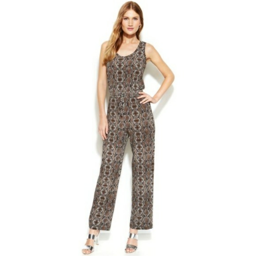 Calvin Klein | Snake Skin Jumpsuit Black/Brown NWT